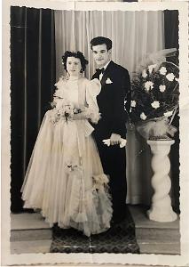 JOSEPH FERNANDEZ ET UNE DEMOISELLE D HONNEUR AU MARIAGE DE MON ONCLE ADOLPHE ET ISABELLE FERNANDEZ